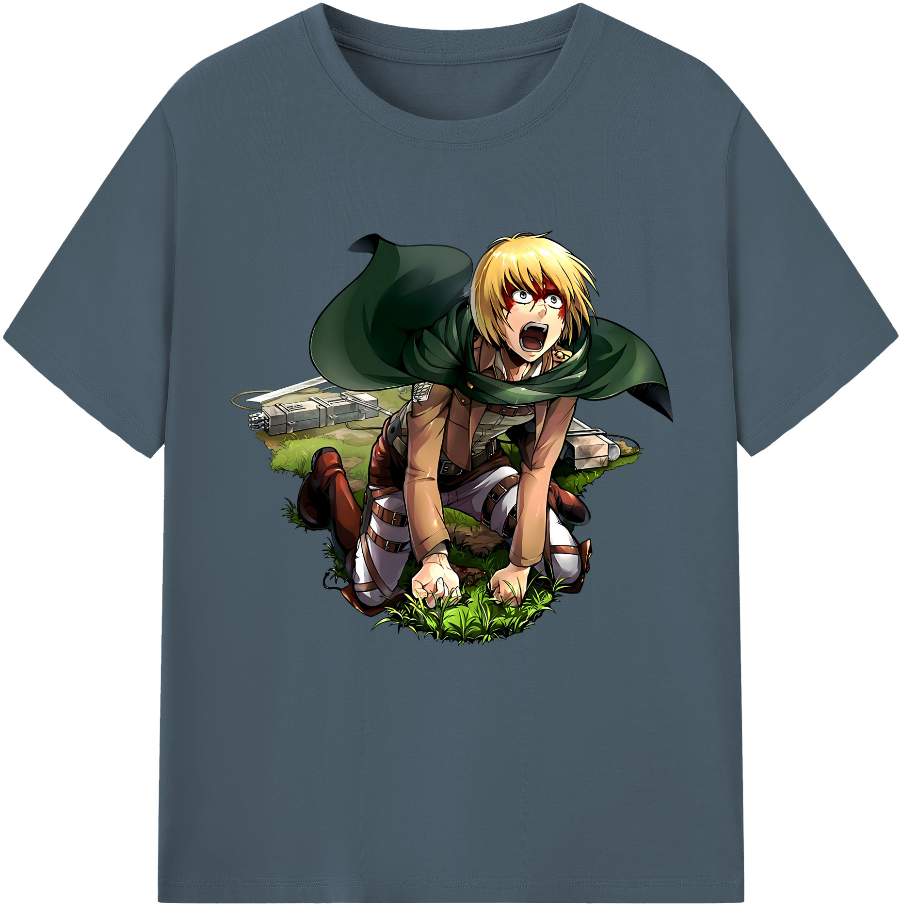 （画像用） 進撃の巨人 アルミン·アルレルト Attack on Titan Armin Arlert 綿100％半袖Tシャツ（フロントプリント）